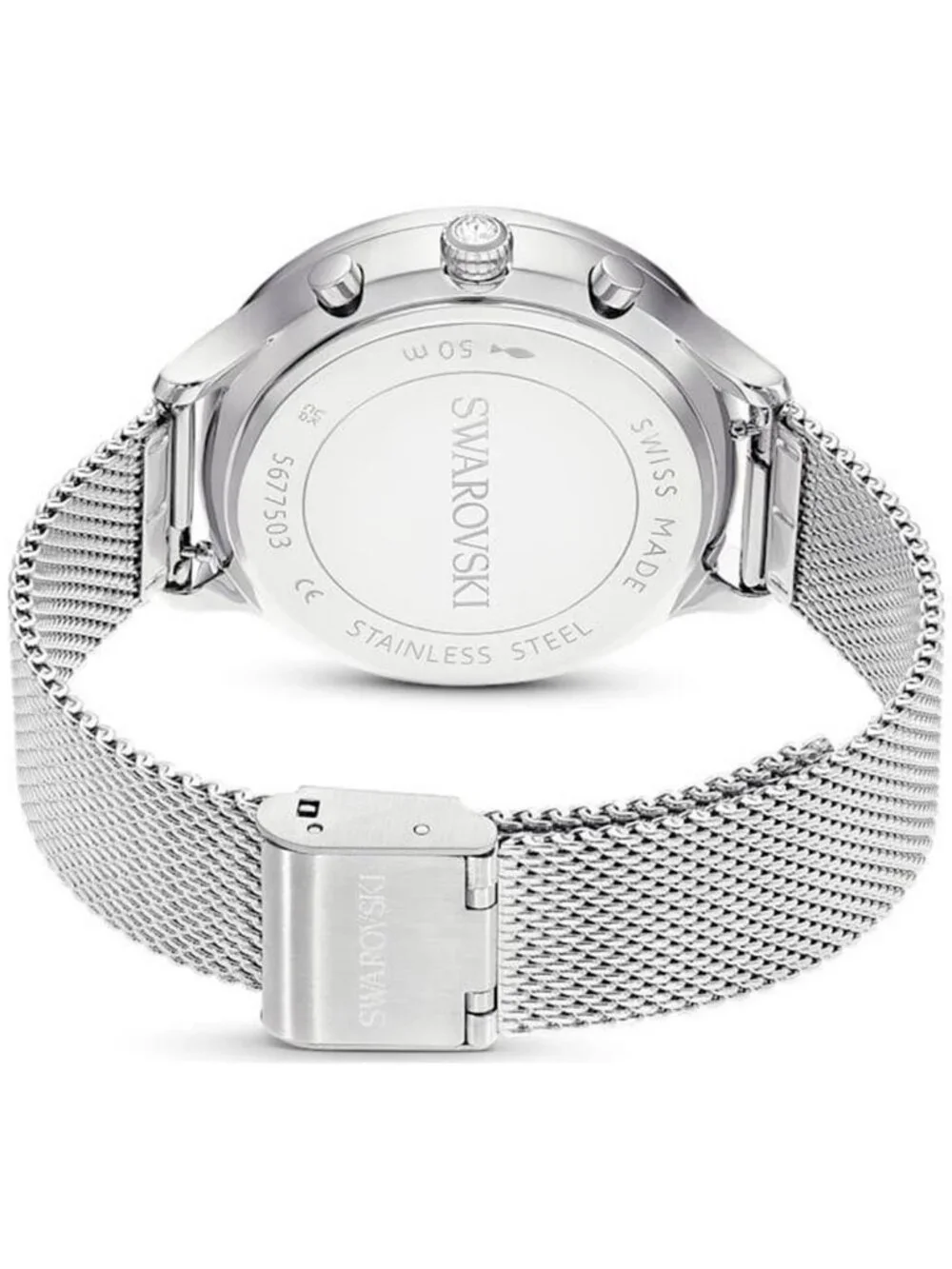 NWT Swarovski Nova Chrono Chronograph Quartz Silver Dial Watch